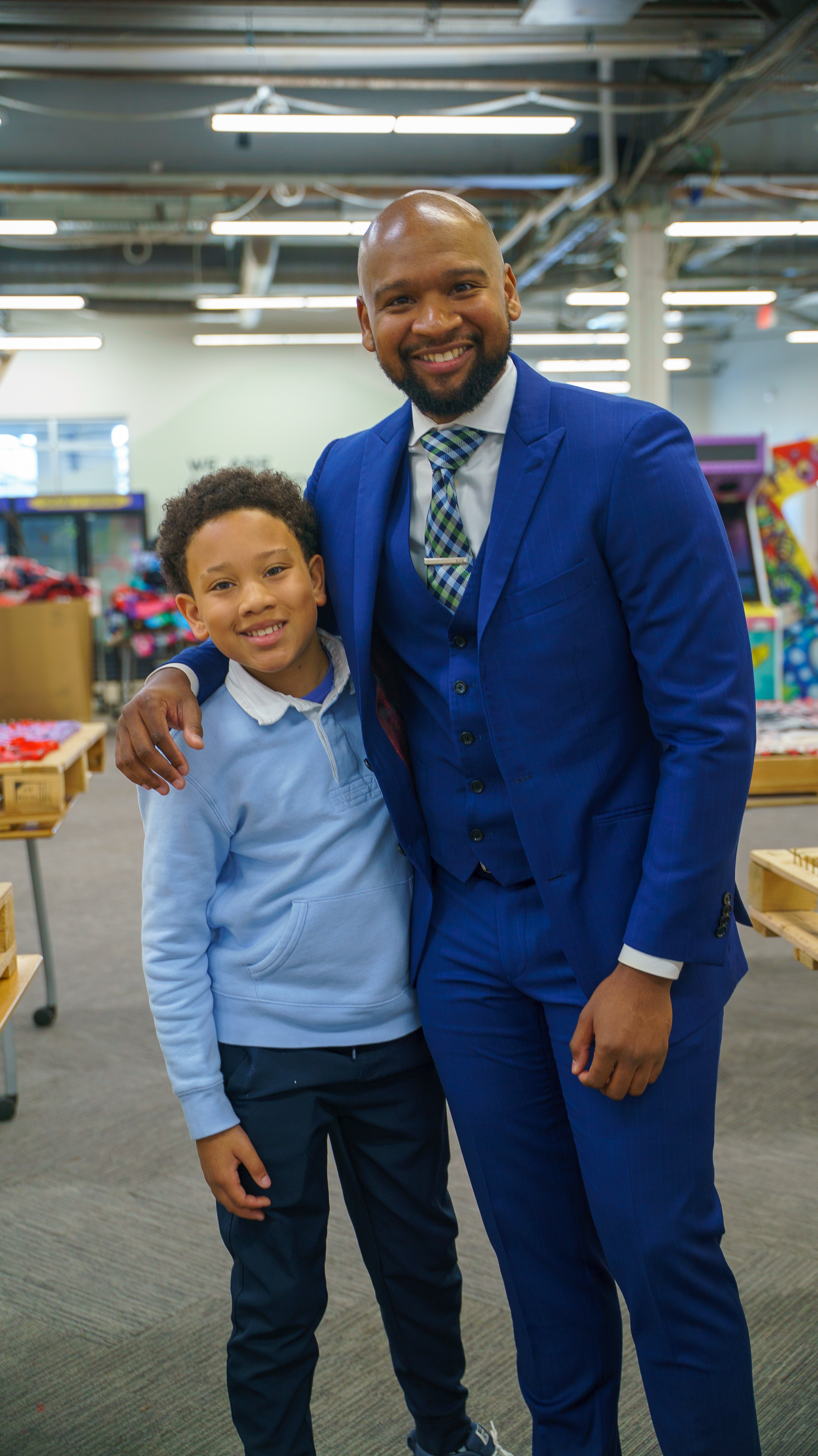 Kyle S. King with his son at Friday Morning Fundraising